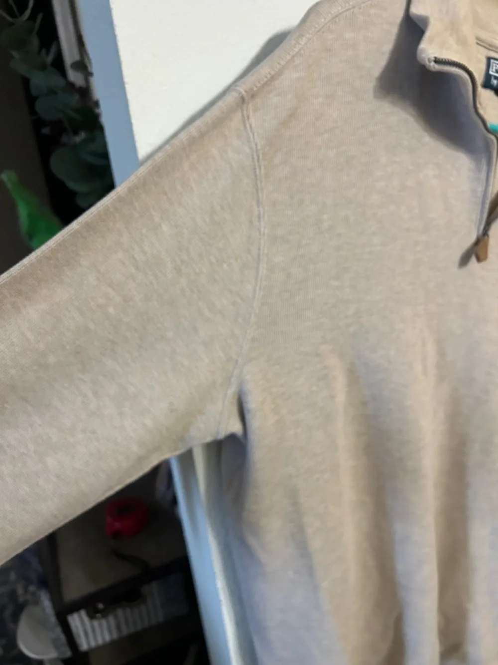 Polo by Ralph Lauren Tan Half-Zip Pullover with Gray Logo